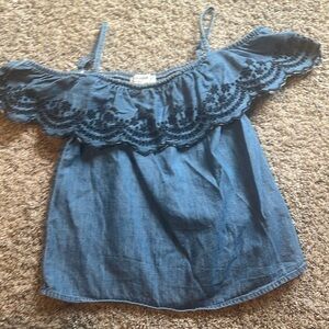 Abercrombie kids denim off the should shirt size 9/10